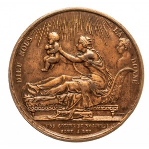 Francja, medal z okazji narodzin pretendenta do tronu Francji Henryka V, 1820.
