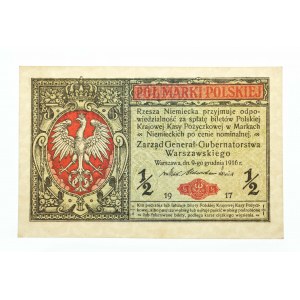 Generalne Gubernatorstwo Warszawskie, pół marki polskiej 9.12.1916, Generał, Seria B.