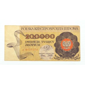 Polska, PRL 1944 - 1989, 200000 ZŁOTYCH 1.12.1989, seria A.