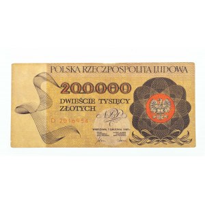 Polska, PRL 1944 - 1989, 200000 ZŁOTYCH 1.12.1989, seria D.