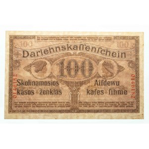 Polska, Banknoty niemieckich władz okupacyjnych (1915–1918) - Darlehnskasse Ost, Kowno, 100 marek 04.04.1918