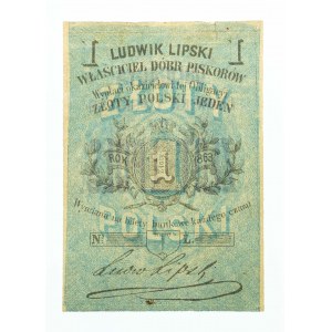 Polska, pieniądz prywatny - Stańków- Kassa Dóbr Stańkowa, bon na 1 złoty polski 1863