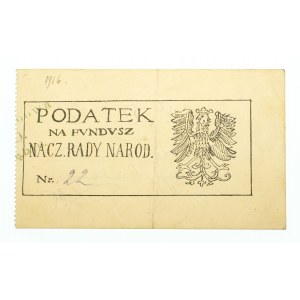 Polska, Fundusz Naczelnej Rady Narodowej, kwit podatkowy na Fundusz Naczelnej Rady Narodowej 1916