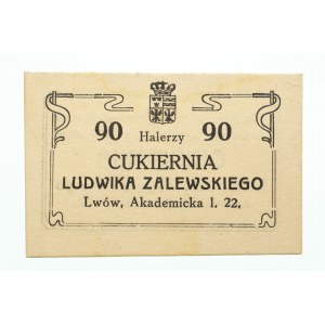 Galicja, Lwów - Cukiernia Ludwika Zalewskiego, 90 halerzy 1918