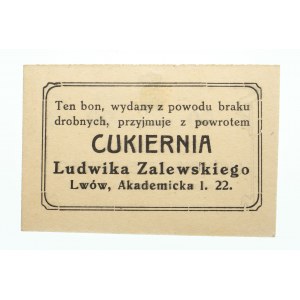 Galicja, Lwów - Cukiernia Ludwika Zalewskiego, 90 halerzy 1918