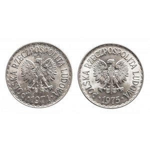 Polska, PRL 1944-1989, zestaw 2 monet 1 złoty 1971, 1975.