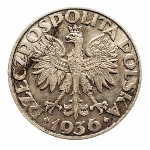 Polska, II Rzeczpospolita 1918-1939, 5 złotych 1936, Żaglowiec, Warszawa