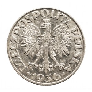 Polska, II Rzeczpospolita 1918-1939, 2 złote 1936, Żaglowiec, Warszawa.