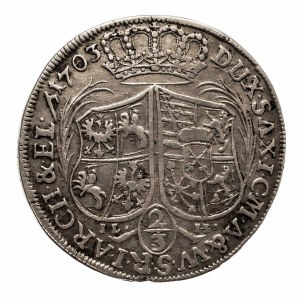 Polska, August II Mocny 1697-1733, 2/3 talara (gulden) 1703 L.H. Drezno.