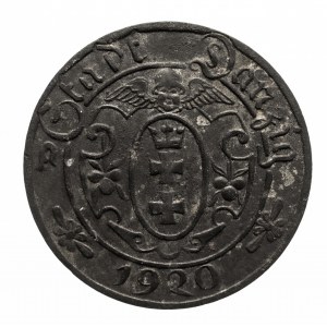 Wolne Miasto Gdańsk, 10 fenigów 1920, cynk, 56 perełek