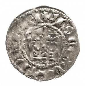 Polska, Władysław Jagiełło 1386–1434, półgrosz koronny, litera A pod koroną, Kraków, RZADKOŚĆ