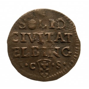 Polska, August III Sas 1733–1763, szeląg 1763 I.C.S, Elbląg