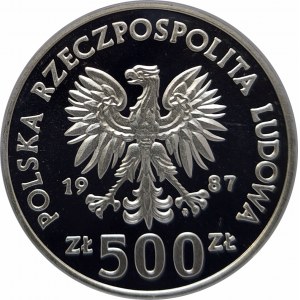 Polska, PRL 1944-1989, 500 złotych 1987, XV Zimowe Igrzyska Olimpijskie Calgary 1988