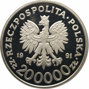 Polska, Rzeczpospolita od 1989 roku, 200000 złotych 1991, Igrzyska XXV Olimpiady Barcelona 1992 - Sztangista