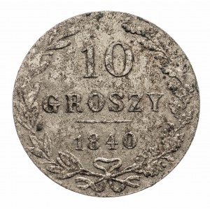 Zabór rosyjski, Mikołaj I 1825-1855, 10 groszy 1840 MW, Warszawa.