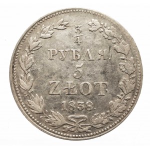Zabór Rosyjski, Mikołaj I 1825-1855, 3/4 rubla / 5 złotych 1836 MW, Warszawa