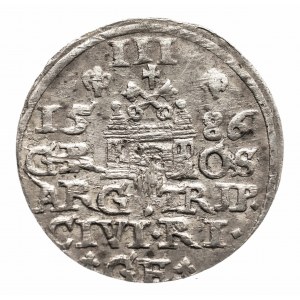 Polska, Stefan Batory 1576-1586, trojak 1586, Ryga.