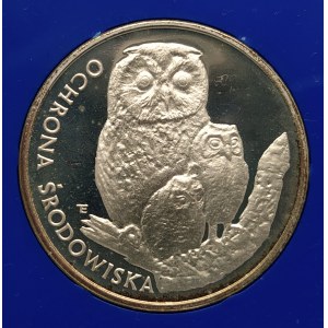 Polska, PRL 1944-1989, 500 złotych 1986, Ochrona Środowiska - Sowa z młodymi