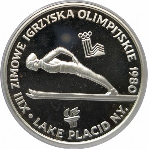 Polska, PRL 1944-1989, 200 złotych 1980, XIII Zimowe Igrzyska Olimpijskie Like Placid 1980 - ze zniczem