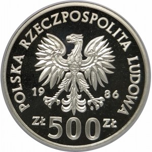 Polska, PRL 1944-1989, 500 złotych 1986, XIII Mistrzostwa Świata w Piłce Nożnej - Meksyk 1986