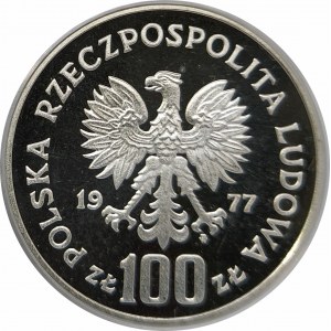 Polska, PRL 1944-1989, 100 złotych 1977, Ochrona Przyrody - Żubr