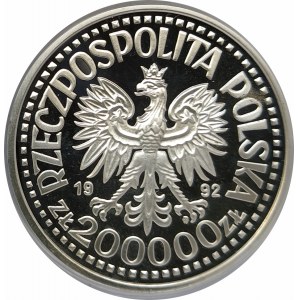 Polska, Rzeczpospolita od 1989 roku, 200000 złotych 1992, Władysław III Warneńczyk - popiersie