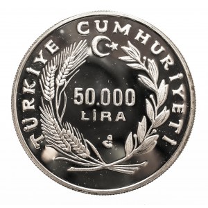 Turcja, 50000 LIRA, 200-rocznica urodzin Rossiniego, 1992.
