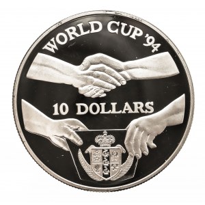 Niue, 10 dolarów, Mistrzostwa Świata w Piłce Nożnej, USA 1994, 1991.