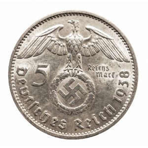 Niemcy, Trzecia Rzesza 1933 - 1945, 5 marek 1938 A, Hindenburg.