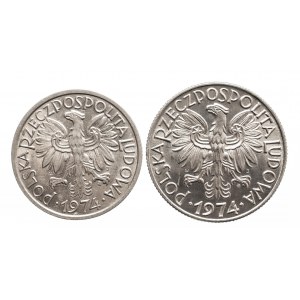 Polska, PRL 1944-1989, zestaw: 2 złote 1974, 5 złotych 1974