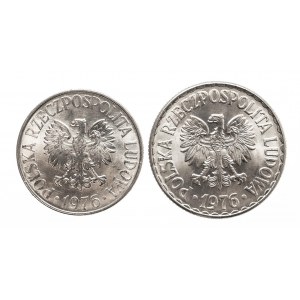 Polska, PRL 1944-1989, zestaw: 50 groszy i 1 złoty 1976, bez znaku mennicy