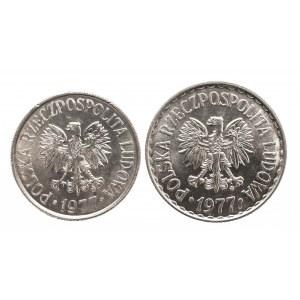 Polska, PRL 1944-1989, zestaw: 50 groszy 1977 i 1 złoty 1977