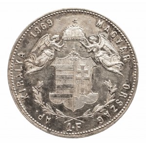 Węgry, Franciszek Józef I 1848 - 1916, 1 forint 1869 KB.