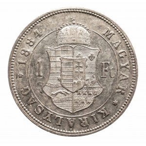 Węgry, Franciszek Józef I 1848 - 1916, 1 forint 1884 KB.