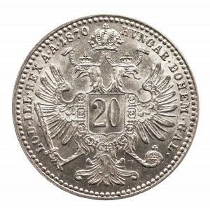 Austria, Franciszek Józef I 1848 - 1916, 20 krajcarów 1870.