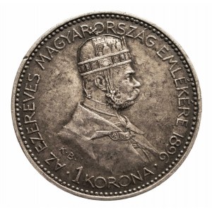 Węgry, Franciszek Józef I 1848 - 1916, 1 korona 1896 KB.