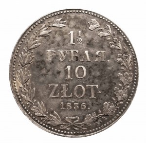 Zabór Rosyjski, Mikołaj I 1825-1855, 1 1/2 rubla - 10 złotych 1836 MW, Warszawa