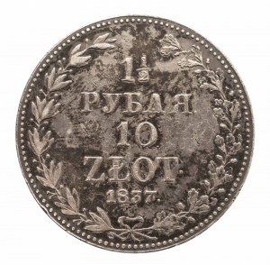 Zabór Rosyjski, Mikołaj I 1825-1855, 1 1/2 rubla - 10 złotych 1837 MW, Warszaw - przebitka daty
