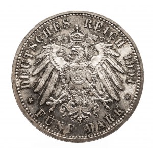 Niemcy, Prusy, Wilhelm II 1888-1918, 5 marek 1901 A, Berlin, 200 lat Królestwa Pruskiego
