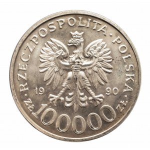 Polska, Rzeczpospolita od 1989 roku, 100000 złotych 1990, Solidarność Typ C.