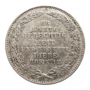 Niemcy, Saksonia, Fryderyk August II 1836 - 1854, 1/3 talara 1854, moneta z okazji śmierci, Drezno.