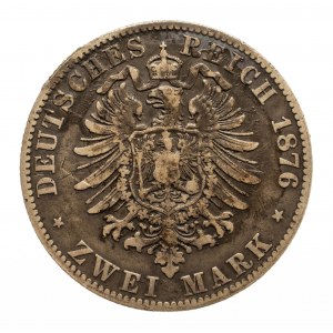 Niemcy, Cesarstwo Niemieckie 1871-1918, Saksonia, Albert 1873 - 1902, 2 marki 1876 E, Drezno.