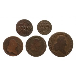 Prusy Południowe, zestaw 5 monet.