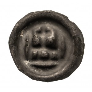 Zakon Krzyżacki, brakteat ok. 1337-1345, Korona z trzema prostokątami