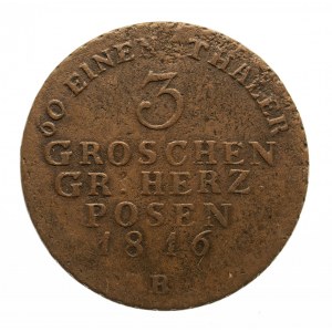 Wielkie Księstwo Poznańskie, 3 grosze 1816 B, Wrocław