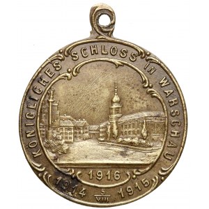 Medalik Zamek Królewski w Warszawie 1916