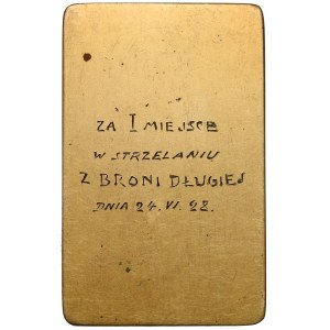 Plakieta nagrodowa od ZOR w Brasławiu za I m-ce w Strzelani z Broni długiej 1928