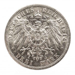 Niemcy, Anhalt - Dessau - Fryderyk II (1904-1918), 3 marki 1914 A, Berlin