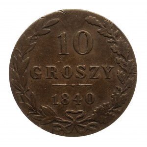 Zabór rosyjski, Mikołaj I 1825-1855, 10 groszy 1840 MW, Warszawa.