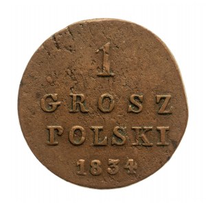 Królestwo Polskie, Mikołaj I 1825-1855, 1 grosz polski 1834 I.P., Warszawa (1)